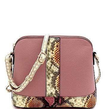 Dome-Shaped Snake Print Cross Body