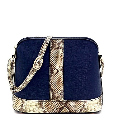 Dome-Shaped Snake Print Cross Body