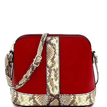 Dome-Shaped Snake Print Cross Body