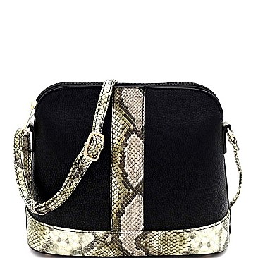 Dome-Shaped Snake Print Cross Body