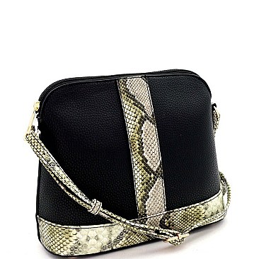 Dome-Shaped Snake Print Cross Body
