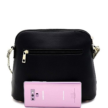 Dome-Shaped Snake Print Cross Body