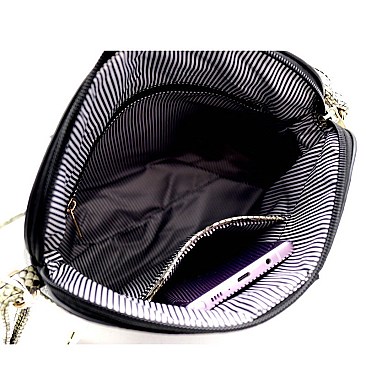 Dome-Shaped Snake Print Cross Body
