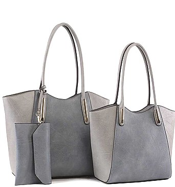 3 IN 1 FASHION CURVED TOTE BAG SET