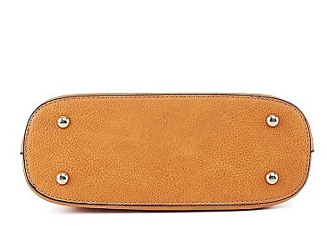 TASSEL ACCENT PLAIN TEXTURE CROSSBODY BAG
