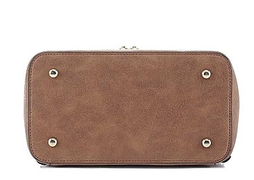 2 IN 1FRONT ZIP BUCKLE DESIGN BACKPACK CLUTCH SET