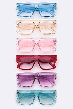 Pack of 12 Pieces Color Tint Square Wayfarer Sunglasses LA108-80929C