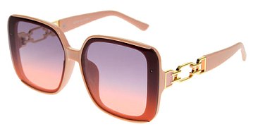 Pack of 12 CHAIN LINK TEMPLE OVERSIZE SUNGLASSES