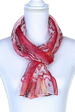CLASSIC PRINT SHEER LONG SCARF