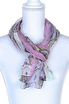 CLASSIC PRINT SHEER LONG SCARF