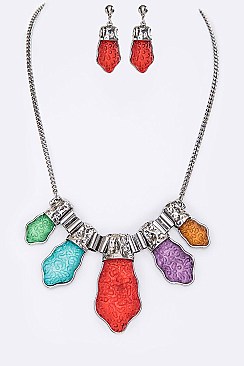 Artisan Frosted Glass Necklaces Set