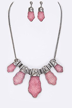 Artisan Frosted Glass Necklaces Set