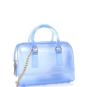 2-Way Translucent Jelly Small Boston Satchel Shoulder Bag