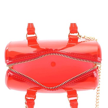 2-Way Translucent Jelly Small Boston Satchel Shoulder Bag