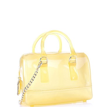2-Way Translucent Jelly Small Boston Satchel Shoulder Bag