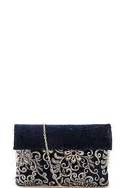 Detachable Long Chain Magnetic Closure with Flap Inside Open Wall Pocket at Front Side Soft Insid...