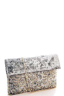 Detachable Long Chain Magnetic Closure with Flap Inside Open Wall Pocket at Front Side Soft Insid...