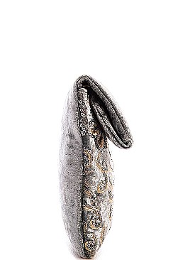 Detachable Long Chain Magnetic Closure with Flap Inside Open Wall Pocket at Front Side Soft Insid...