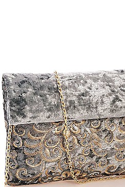 Detachable Long Chain Magnetic Closure with Flap Inside Open Wall Pocket at Front Side Soft Insid...