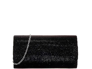FASHION SILKY WRINKLED PARTY CHAINED CLUTCH