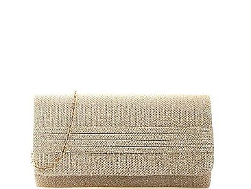 FASHION SILKY WRINKLED PARTY CHAINED CLUTCH