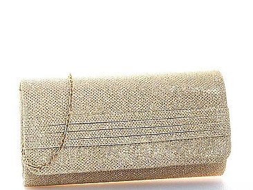 FASHION SILKY WRINKLED PARTY CHAINED CLUTCH
