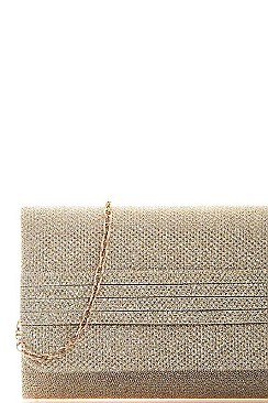 FASHION SILKY WRINKLED PARTY CHAINED CLUTCH