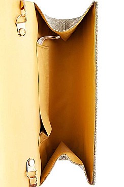 FASHION SILKY WRINKLED PARTY CHAINED CLUTCH