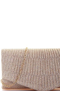 CHIC SILKY MODERN PARTY CHAINED CLUTCH