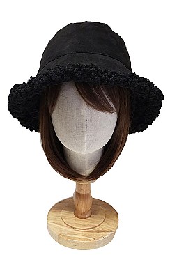 REVERSIBLE SUEDE - SHERPA FASHION Soft Winter Bucket Hat