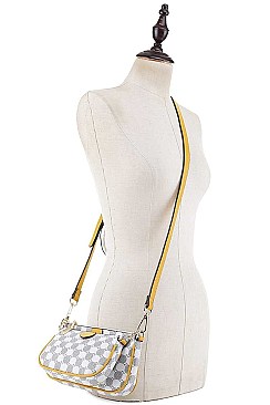 3 IN 1 STYLISH CIRCLE DOTS DESIGN CROSSBODY BAG SET