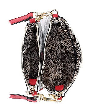 3 IN 1 STYLISH CIRCLE DOTS DESIGN CROSSBODY BAG SET