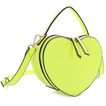 Heart-Shaped Novelty Boxy Satchel Shoulder Bag