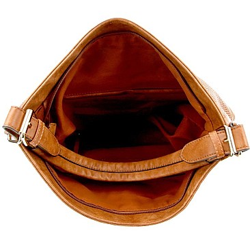 Asymmetrical Pocket Layer Perforated Hobo MH-JN0001