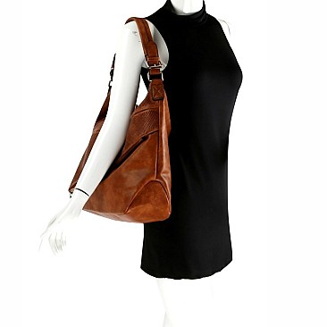 Asymmetrical Pocket Layer Perforated Hobo MH-JN0001