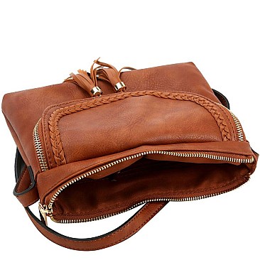 Tassel Accent Braided Cross Body