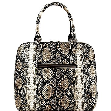 Snake Print 2-Way Dome Satchel Wallet SET