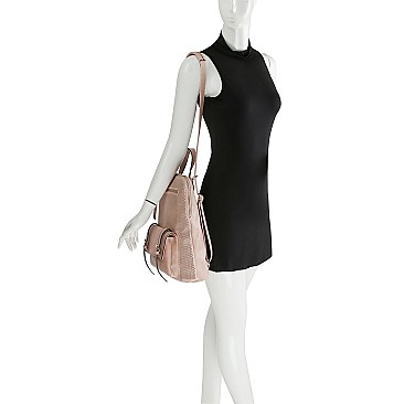 Convertible Perforated Backpack Satchel with Tablet Holder