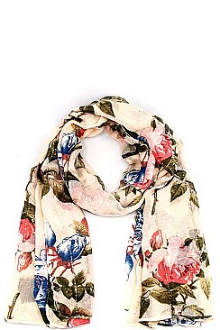 Floral Print Long Scarf