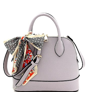 2-Way Medium Scarf Accent Classy Dome Satchel