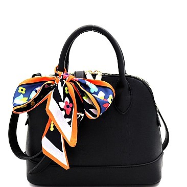 2-Way Medium Scarf Accent Classy Dome Satchel