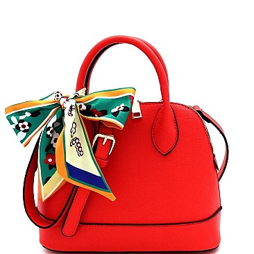 2-Way Medium Scarf Accent Classy Dome Satchel