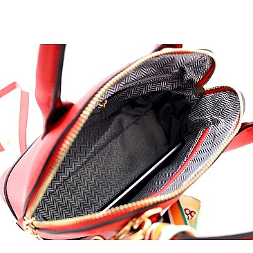 2-Way Medium Scarf Accent Classy Dome Satchel