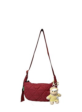 Bag Charm Quilted Crossbody Bag