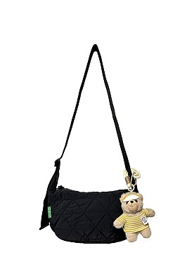 Bag Charm Quilted Crossbody Bag