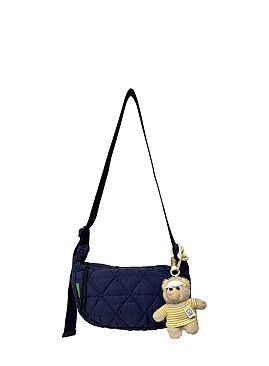 Bag Charm Quilted Crossbody Bag