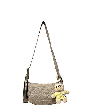 Bag Charm Quilted Crossbody Bag