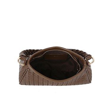 Braided Handle Woven Shoulder Bag