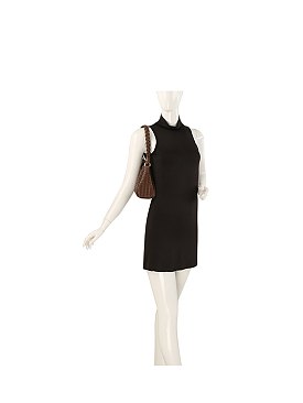 Braided Handle Woven Shoulder Bag