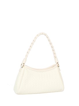 Braided Handle Woven Shoulder Bag